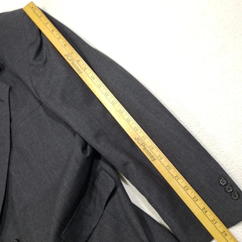 Pierre Balmain Blazer Mens 46 Reg Gray Pinstripe Suit Jacket Luxury Sport Coat